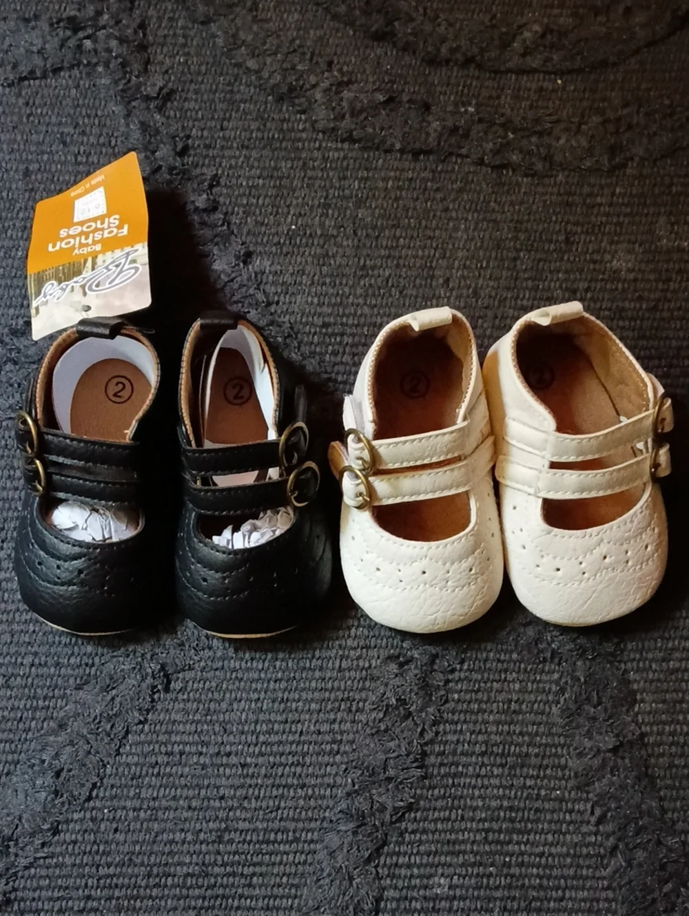 Baby Fashion Kids Mary Jane Shoes - Black and White NWT Sz 2 2 For $15 Or $10 Ea